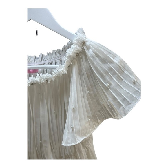 Luxuoire Cropped Off the Shoulder Top with Bling - S - Picture 6 of 16